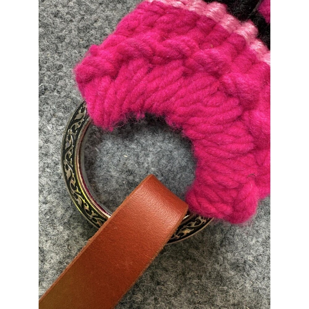 Pony Mohair Breast Collar Pink Black Woven Western Horse Tack Leather Straps - Picture 11 of 14